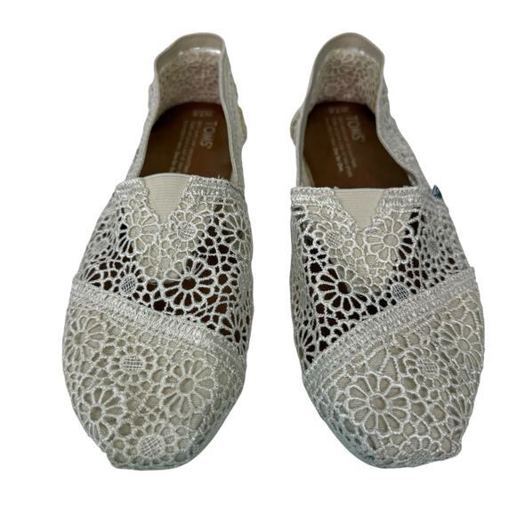 TOMS Alpargata Moroccan Natural Crochet Slip-On Shoes Women's Sz 7.5 - Picture 4 of 9